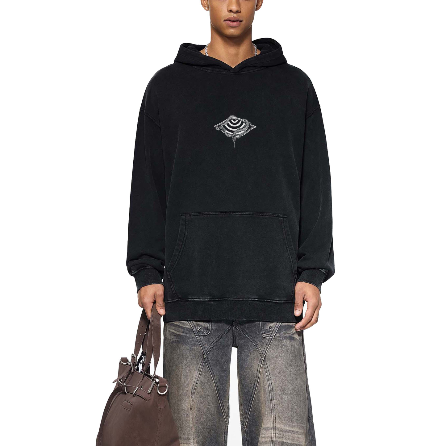 Embrace The Chaos - Snow Washed Loose Cotton Hoodie - Patakota X Phantsmagorical Special Edition Collab - view 16