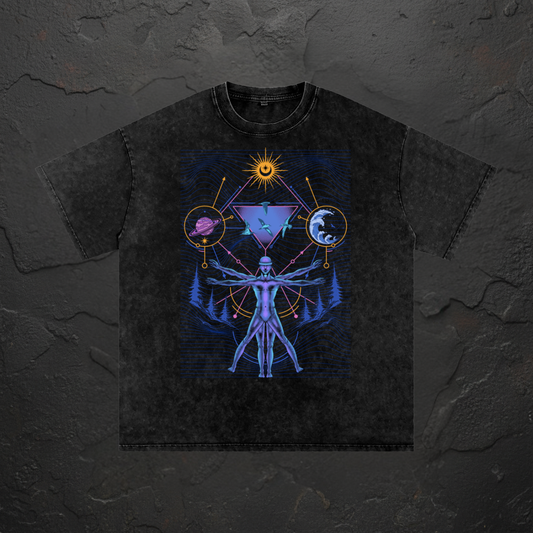 Interconnected - Snow Wash Oversized Heavyweight Tee