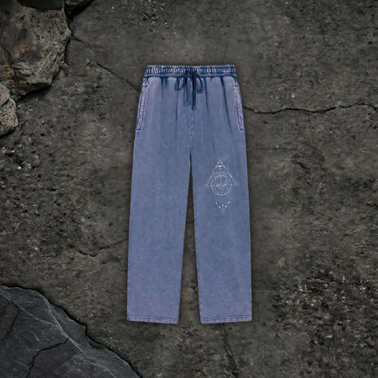 Merkaba Cipher — Snow Wash Heavyweight Baggy Sweatpants