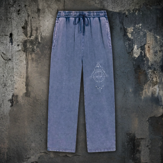 Merkaba Cipher — Snow Wash Heavyweight Baggy Sweatpants