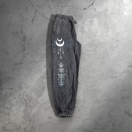 Existential - Snow Wash Heavyweight Jogger Sweatpants - back view