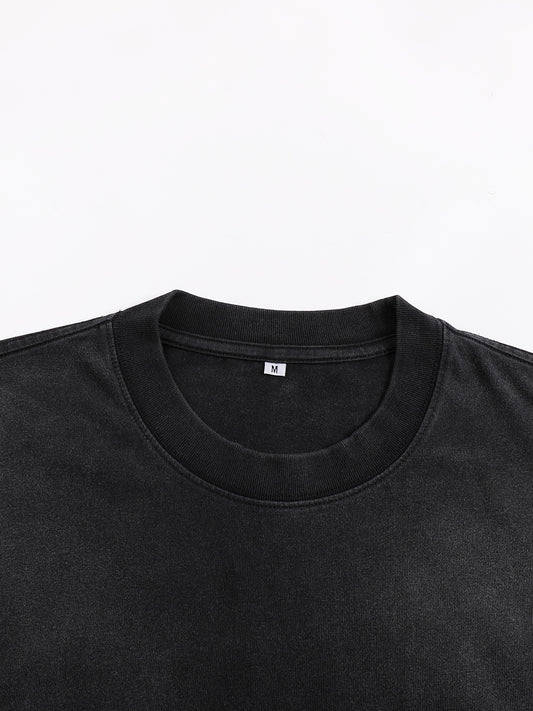 Ethereal Muse - Unisex Sunfaded Loose Fit Heavyweight T-Shirt - detail shot