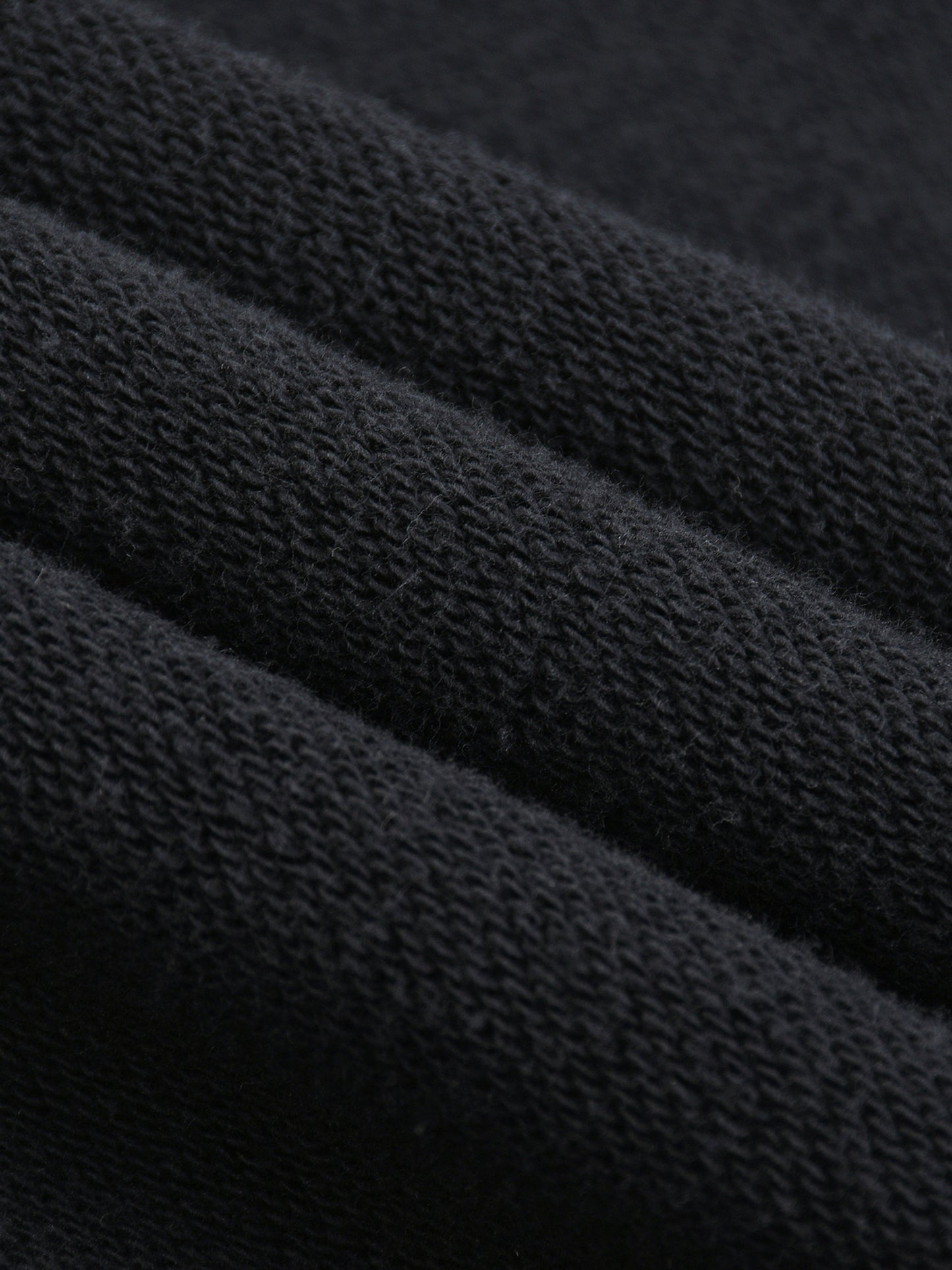 Paradigm Snow Wash Baggy Sweatpants macro detail of knit fabric weave texture in dark gray