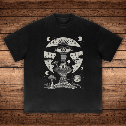 Lunar Enigma - Absurdly Heavyweight Relaxed Fit T-shirt (425 GSM) - Phantasmagorical
