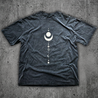 Existential fluffy vintage washed heavyweight t-shirt in dark gray, a 250 GSM relaxed drop shoulder fit