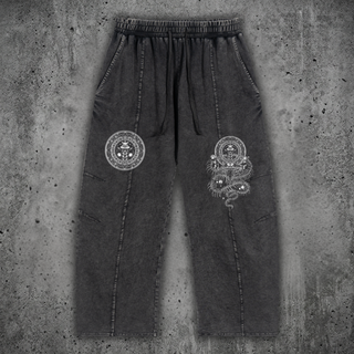 Snow wash drawstring heavyweight cotton pants by Phantasmagorical