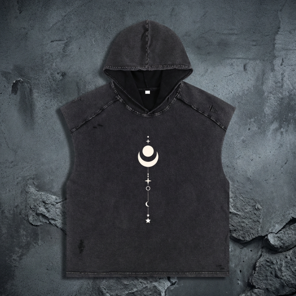 Existential - Snow Washed Boxy Hooded Tank Top