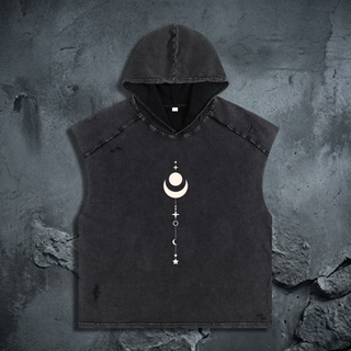 Existential - Snow Washed Boxy Hooded Tank Top