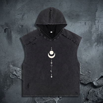 Existential - Snow Washed Boxy Hooded Tank Top