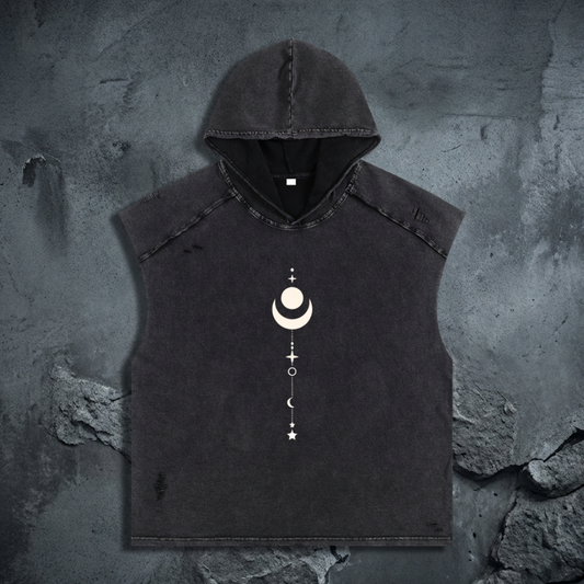 Existential - Snow Washed Boxy Hooded Tank Top