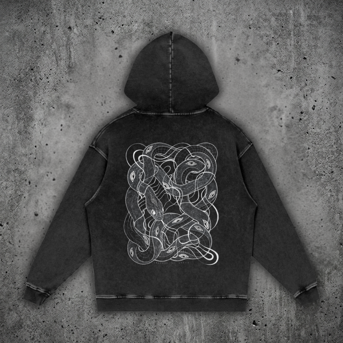 Embrace The Chaos - Snow Washed Loose Cotton Hoodie - Patakota X Phantsmagorical Special Edition Collab