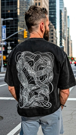 Embrace The Chaos - Fluffy Vintage Washed  T-Shirt - 250 GSM (Special Edition)