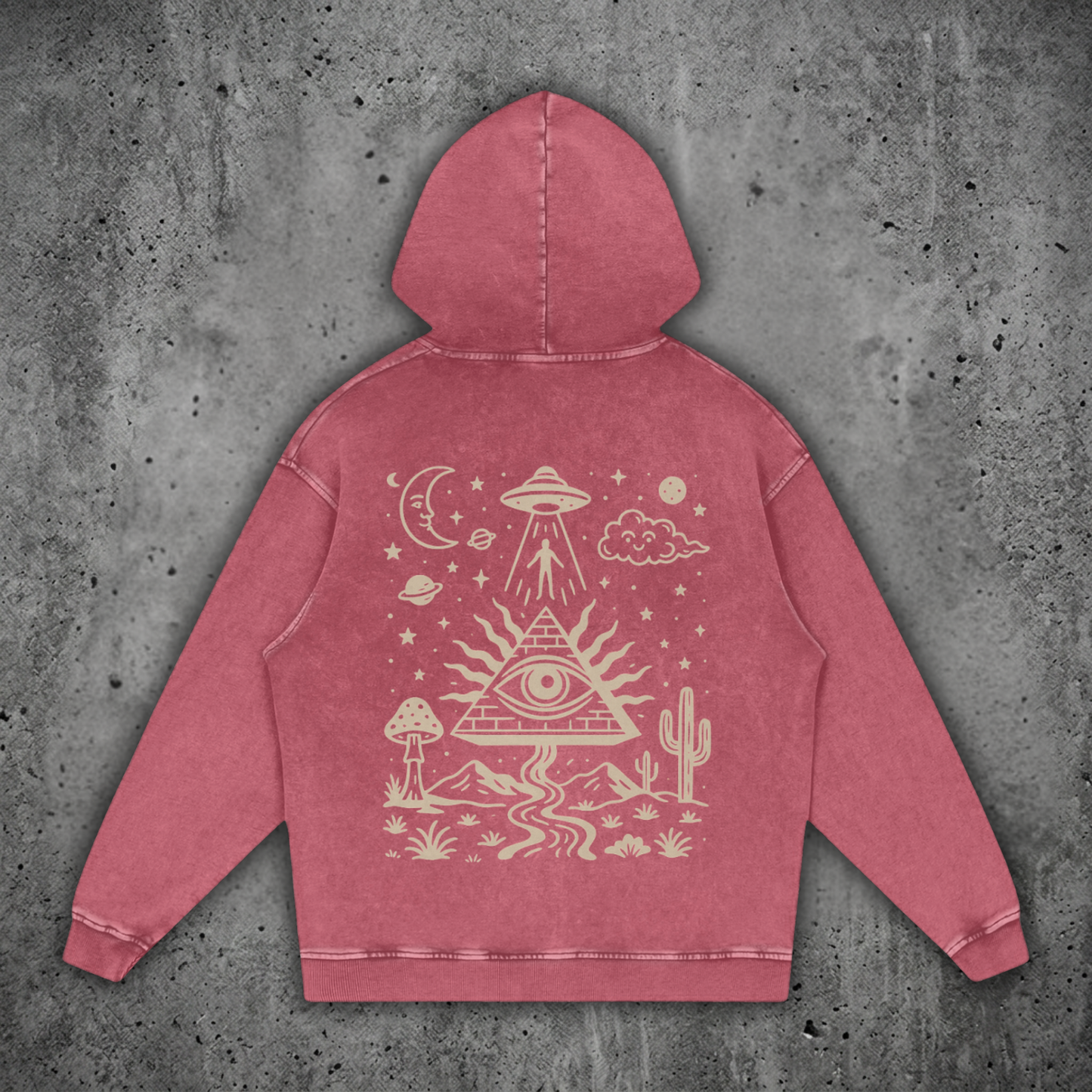 Mystic Signal - Snow Washed Heavyweight Cotton Hoodie