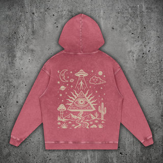 Mystic Signal - Snow Washed Heavyweight Cotton Hoodie