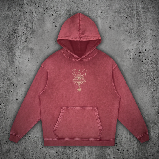 Mystic Signal - Snow Washed Heavyweight Cotton Hoodie