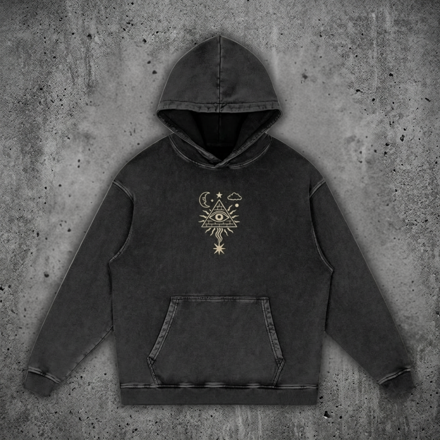Mystic Signal - Snow Washed Heavyweight Cotton Hoodie