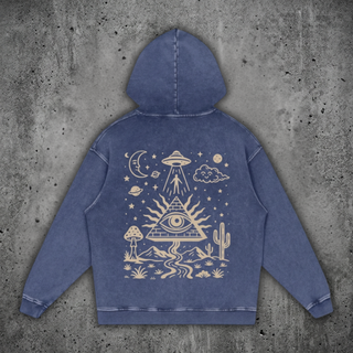 Mystic Signal - Snow Washed Heavyweight Cotton Hoodie