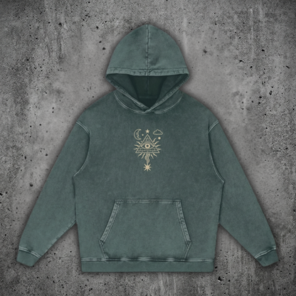 Mystic Signal - Snow Washed Heavyweight Cotton Hoodie