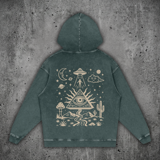 Mystic Signal - Snow Washed Heavyweight Cotton Hoodie