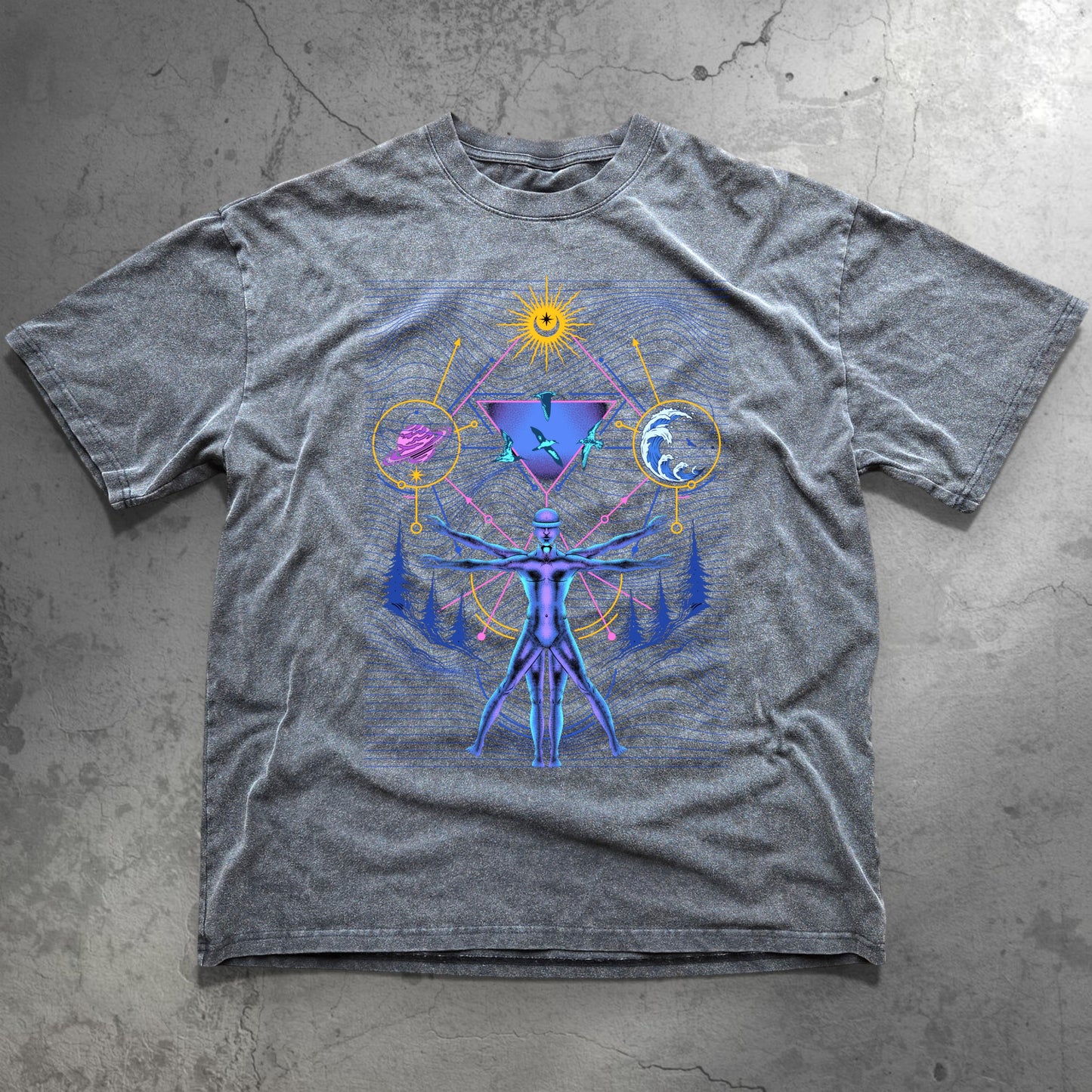 Interconnected - Fluffy Vintage Heavyweight T-Shirt - T-Shirt heavyweight vintage washed tee by Phantasmagorical