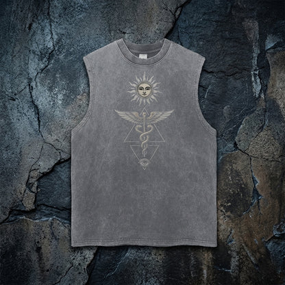 Inner Alchemy - Snow Washed Frayed Hem Tank Top