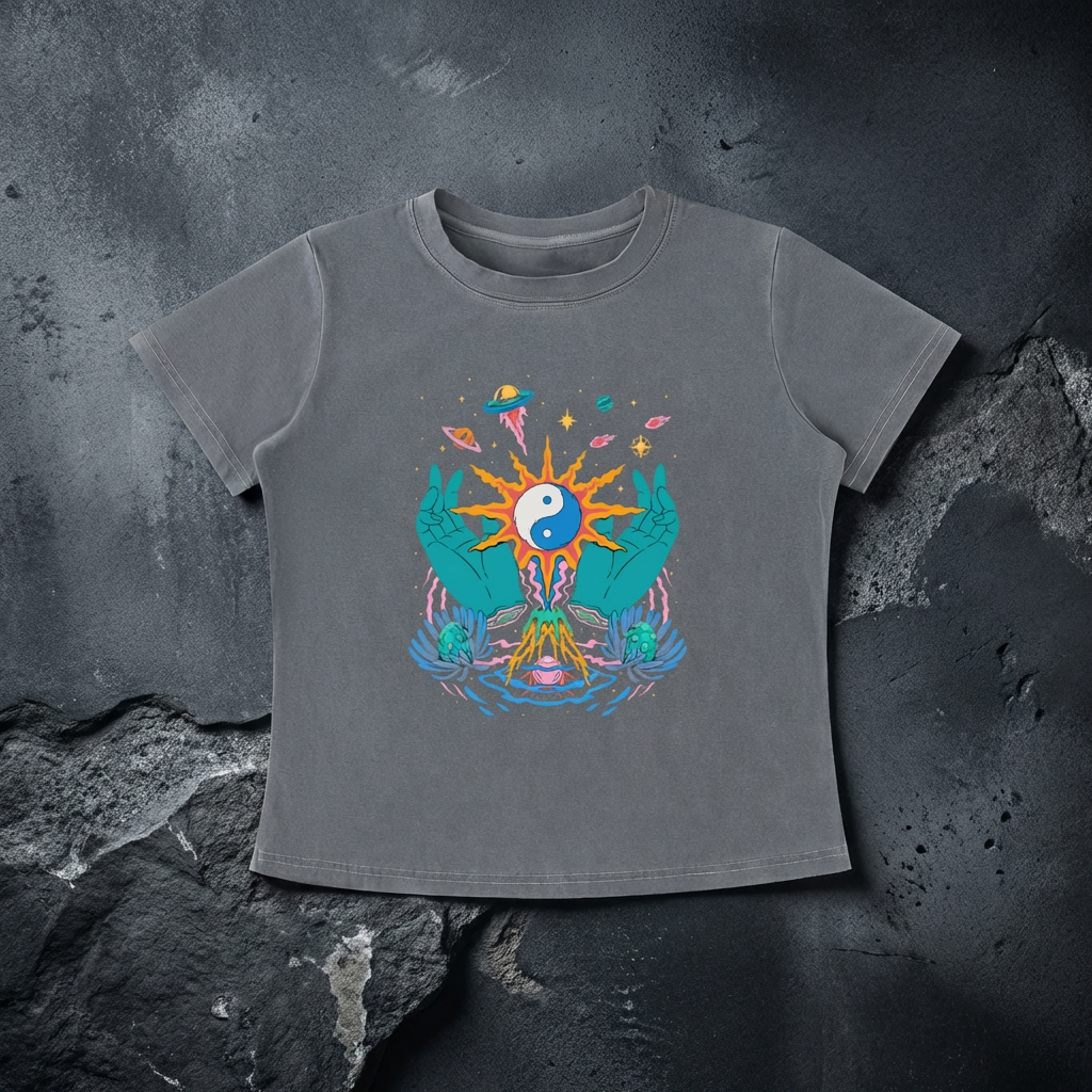 Yin / Yang - Women's Vintage Wash Slim Fit T-shirt (NEW)
