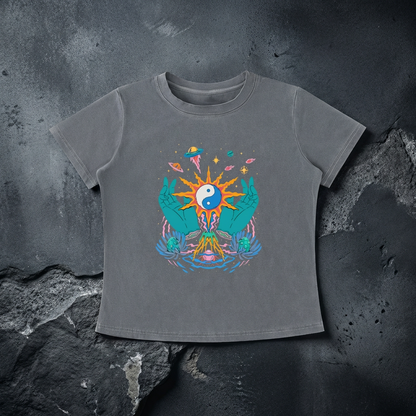 Yin / Yang - Women's Vintage Wash Slim Fit T-shirt (NEW)