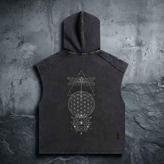 Existential - Snow Washed Boxy Hooded Tank Top