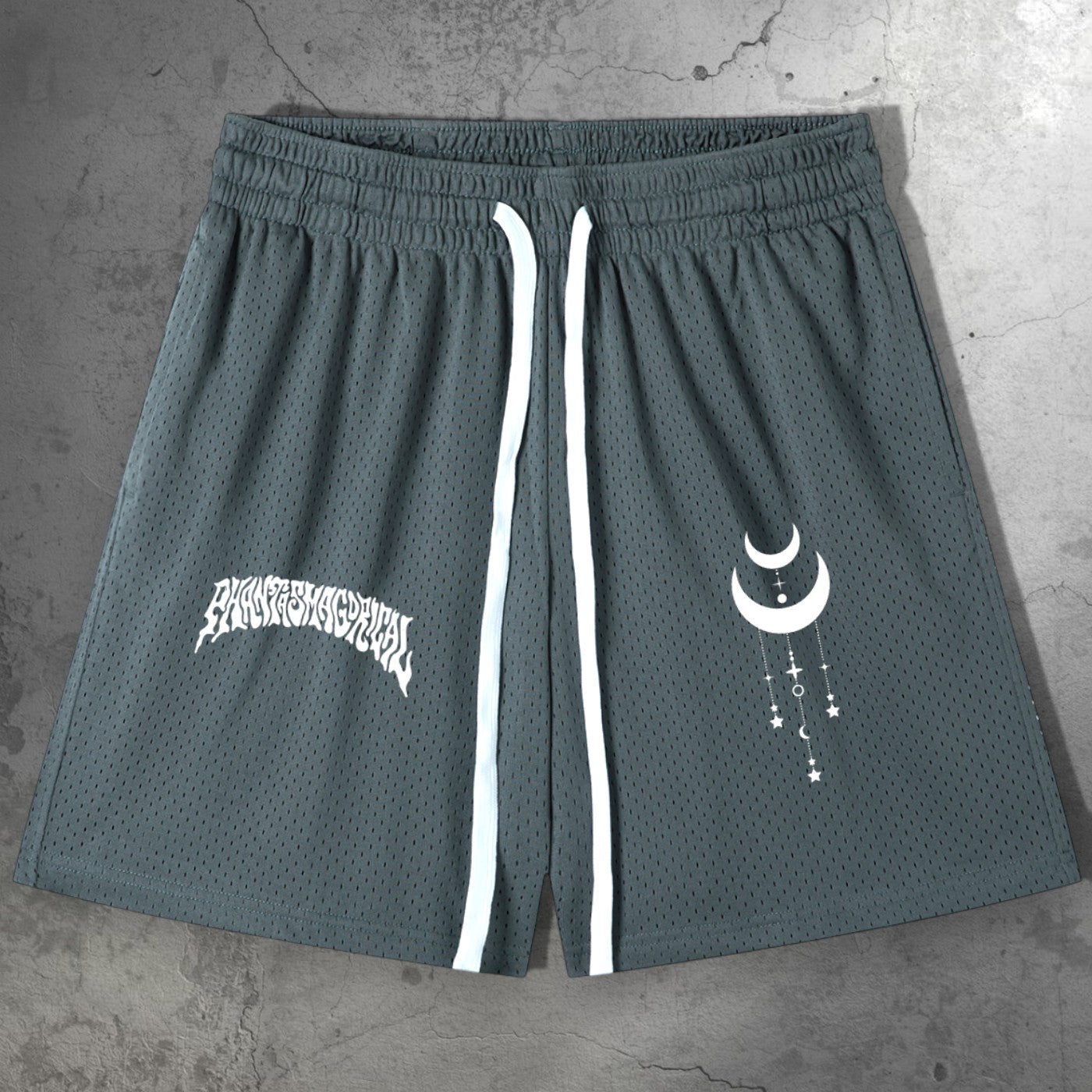 Phantasm Mesh Drawstring Shorts NEW - back view with pockets