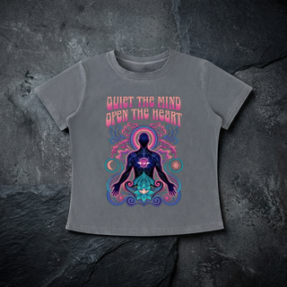 Quiet the Mind, Open the Heart - Women's Vintage Wash Slim Fit T-shirt (NEW)