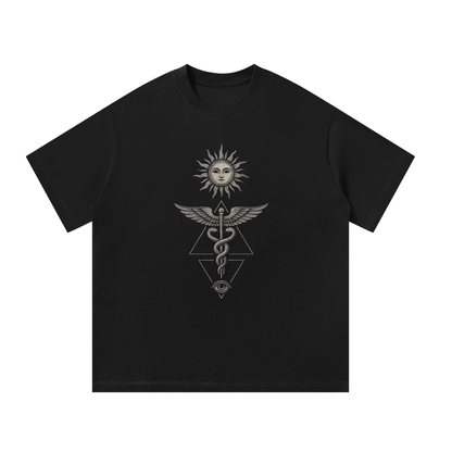 Inner Alchemy - Flat Black Oversized T-Shirt