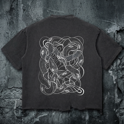 Embrace the Chaos - Snow Wash Raw-Hem Boxy T-shirt - Phantasmagorical X Patakota Collab