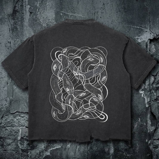 Embrace the Chaos - Snow Wash Raw-Hem Boxy T-shirt - Phantasmagorical X Patakota Collab