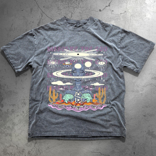 Dissolve The Ego - Fluffy Vintage Heavyweight T-Shirt - back view