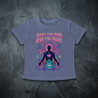 Quiet the Mind, Open the Heart - Women's Vintage Wash Slim Fit T-shirt (NEW)