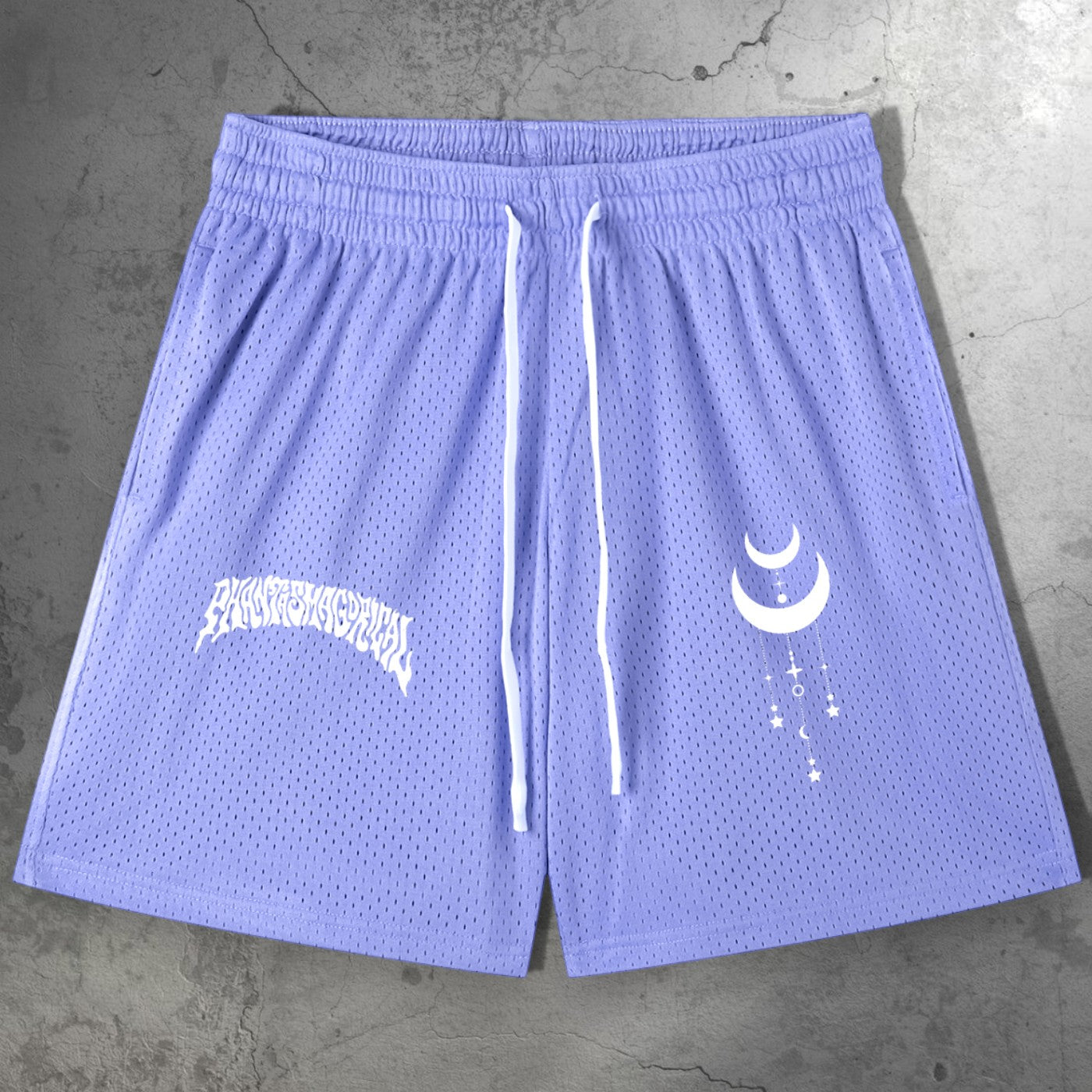 Phantasm Mesh Drawstring Shorts NEW - ghostly phantasm psychedelic streetwear mesh shorts front view