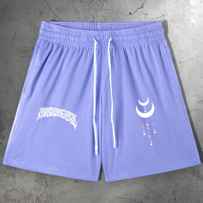 Phantasm Mesh Drawstring Shorts NEW - ghostly phantasm psychedelic streetwear mesh shorts front view