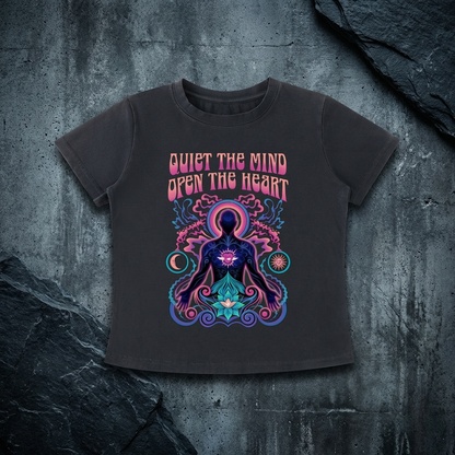Quiet the Mind, Open the Heart - Women's Vintage Wash Slim Fit T-shirt (NEW)