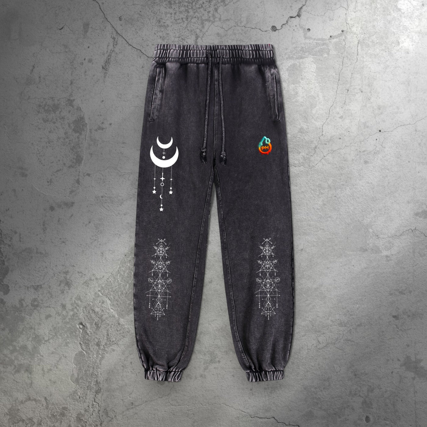 Existential - Snow Wash Heavyweight Jogger Sweatpants - detail shot