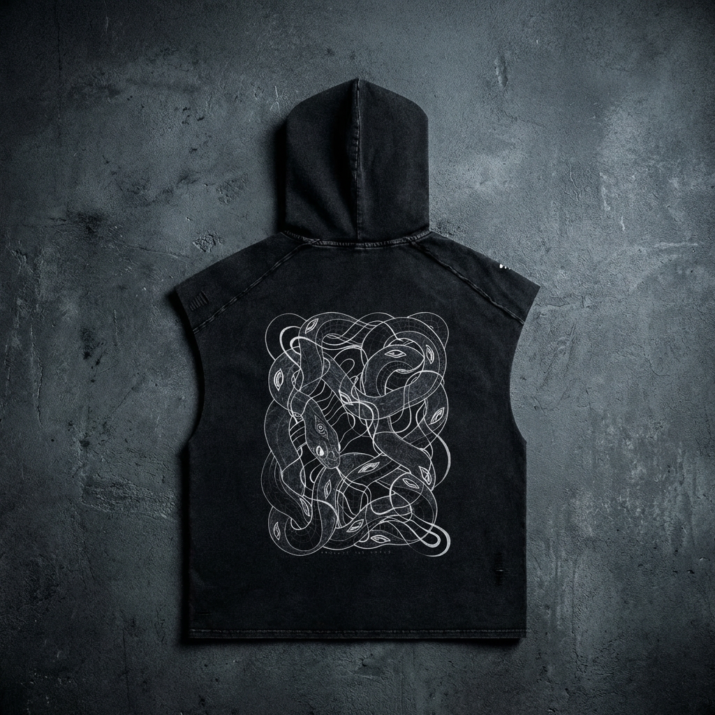 Embrace The Chaos - Snow Washed Boxy Hooded Tank Top