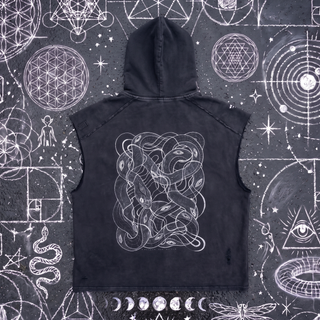 Embrace The Chaos - Snow Washed Boxy Hooded Tank Top