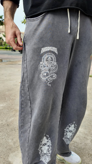 Spirit Molecule - Mineral Wash Barrel Leg Sweatpants