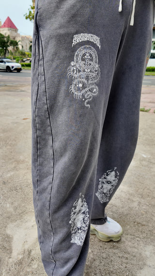 Spirit Molecule - Mineral Wash Barrel Leg Sweatpants