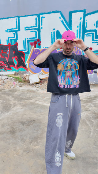 Spirit Molecule - Mineral Wash Barrel Leg Sweatpants