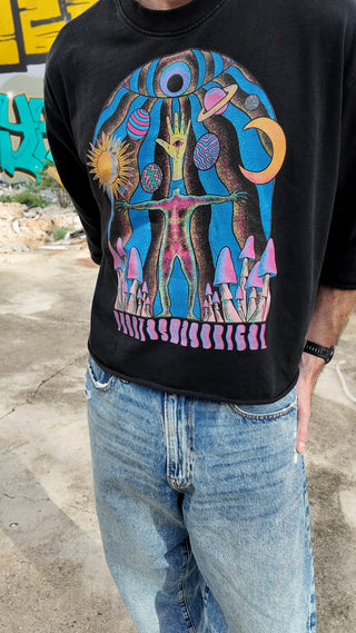 Self Actualized - Mineral Wash Raw-Hem DJ Cut Heavyweight Tee