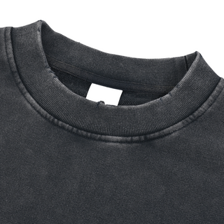 Mystic Maiden - Snow Washed Raw Edge Cropped Sweatshirt