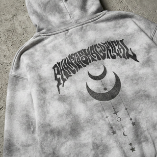 Existential - Dirty Washed Zip-Up Fleece Heavyweight Hoodie (NEW) - detail shot