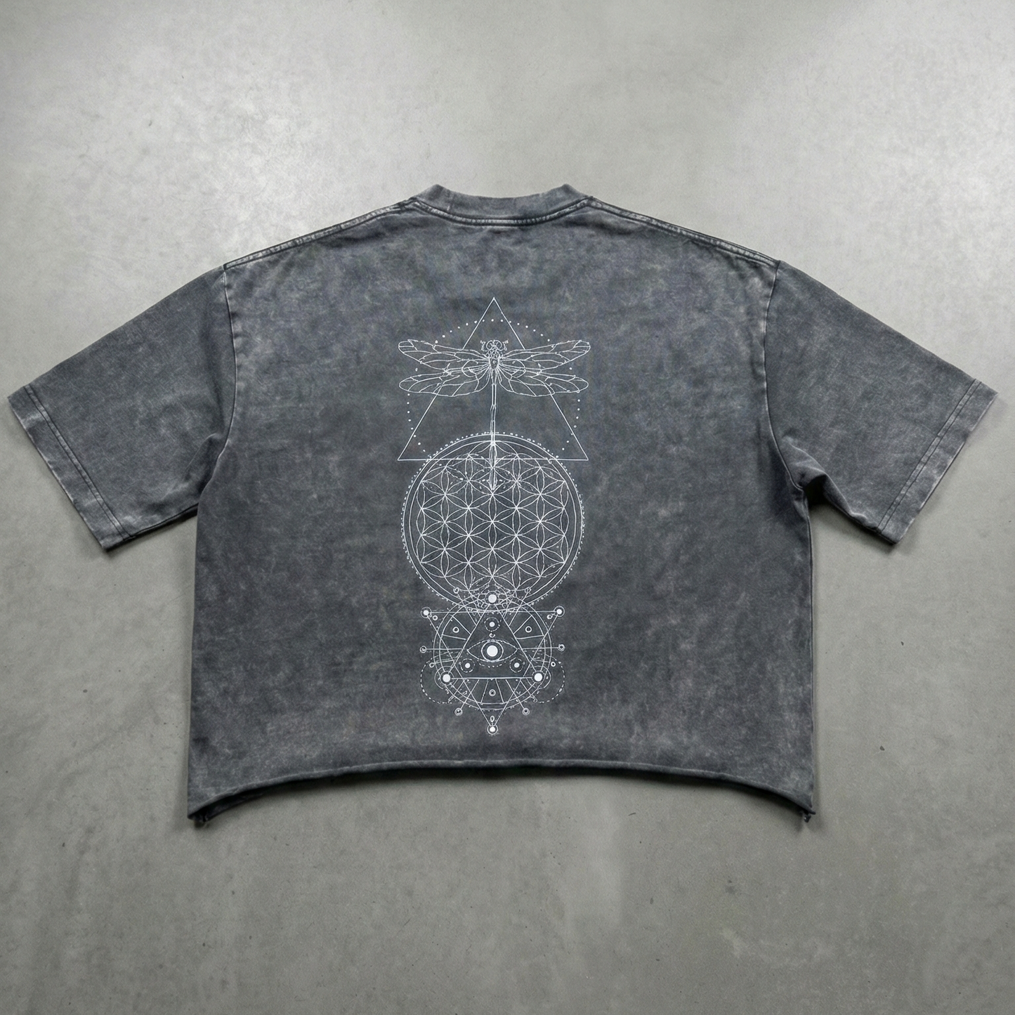 Pink snow wash Existential tee with graphic by Phantasmagorical