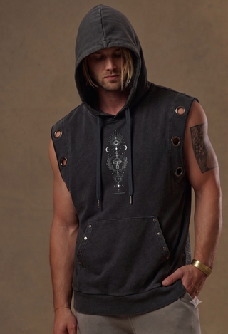 Mystic Myco - Unisex Vintage Wash Sun Fade Sleeveless Hoodie