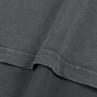 Cosmic Geometry snow wash tee hem stitching detail